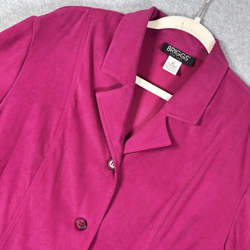Briggs New York Pink Blazer Jacket Womens Size XL Button Front Career Business